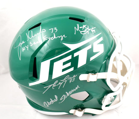 Sack Exchange Autographed New York Jets F/S 78-89 Speed Helmet - JSA W *Silver Image 1