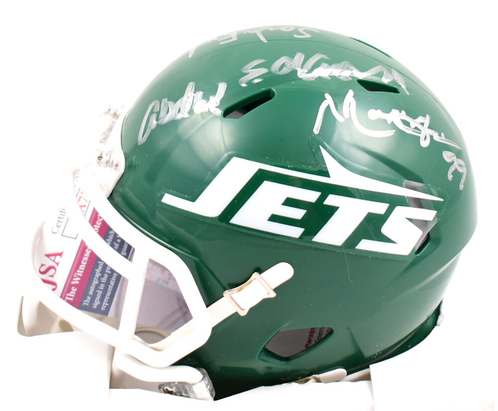 New York Sack Exchange Autographed New York Jets Speed Mini Helmet - JSA W *Silver Image 3