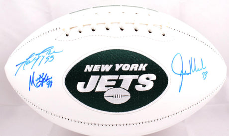 Sack Exchange Autographed New York Jets Logo Football - JSA W *Blue *Back Image 1