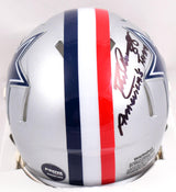 Drew Pearson Autographed Dallas Cowboys 1976 Speed Mini Helmet w/America's Team - Prova *Black Image 3