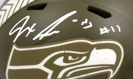 Jaxon Smith-Njigba Autographed Seattle Seahawks Salute to Service Speed Mini Helmet- Fanatics *White Image 2