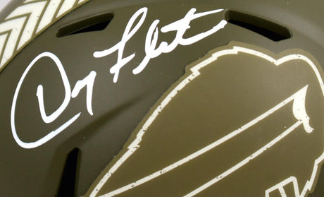Doug Flutie Autographed Buffalo Bills Salute to Service Speed Mini Helmet-Beckett W Hologram *White Image 2