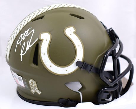 Anthony Richardson Autographed Indianapolis Colts Salute to Service Speed Mini Helmet-Fanatics *White Image 1