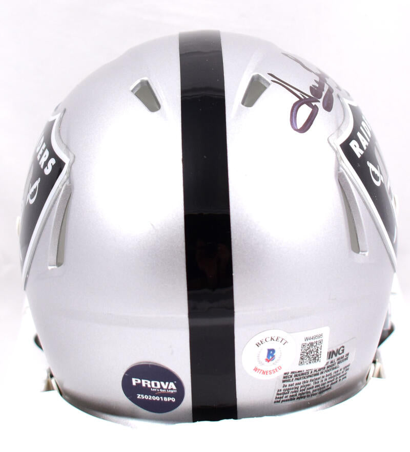 Howie Long Autographed Raiders Speed Mini Helmet w/HOF-Beckett W Hologram *Black Image 3