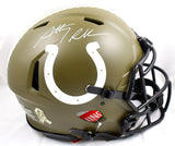 Anthony Richardson Autographed Indianapolis Colts F/S Salute to Service Speed Authentic Helmet - Fanatics *White Image 1