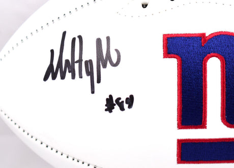 Jalin Hyatt Autographed New York Giants Logo Football- Beckett W Hologram *Black Image 2