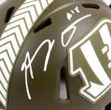 AJ Green Autographed Cincinnati Bengals Salute to Service Speed Mini Helmet-Beckett W Hologram *White Image 2