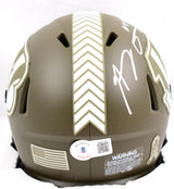 AJ Green Autographed Cincinnati Bengals Salute to Service Speed Mini Helmet-Beckett W Hologram *White Image 3