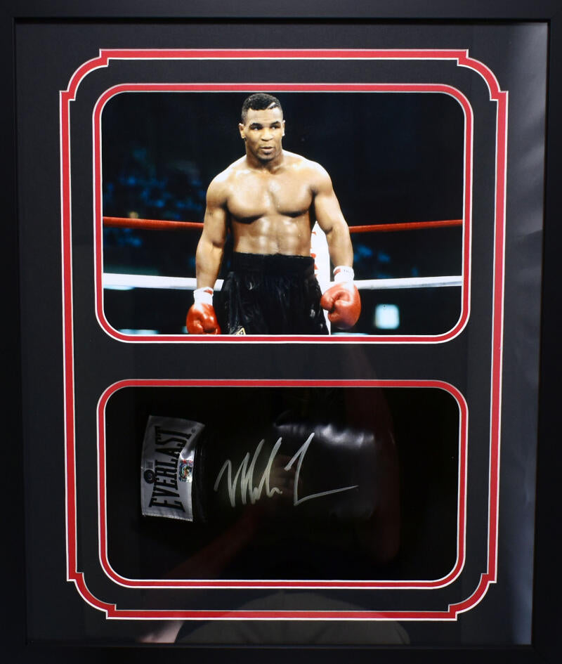 Mike Tyson Autographed Shadow Box Black Everlast Boxing Glove-Beckett Hologram *R *1 Image 1