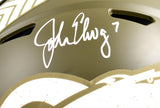 John Elway Autographed Denver Broncos F/S Salute to Service Speed Authentic Helmet-Beckett W Hologram *White Image 2