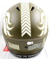 John Elway Autographed Denver Broncos F/S Salute to Service Speed Authentic Helmet-Beckett W Hologram *White Image 3