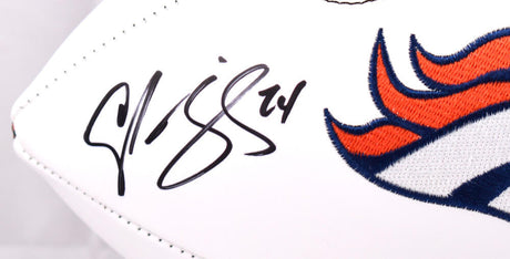 Champ Bailey Autographed Denver Broncos Logo Football-Beckett W Hologram *Black Image 2