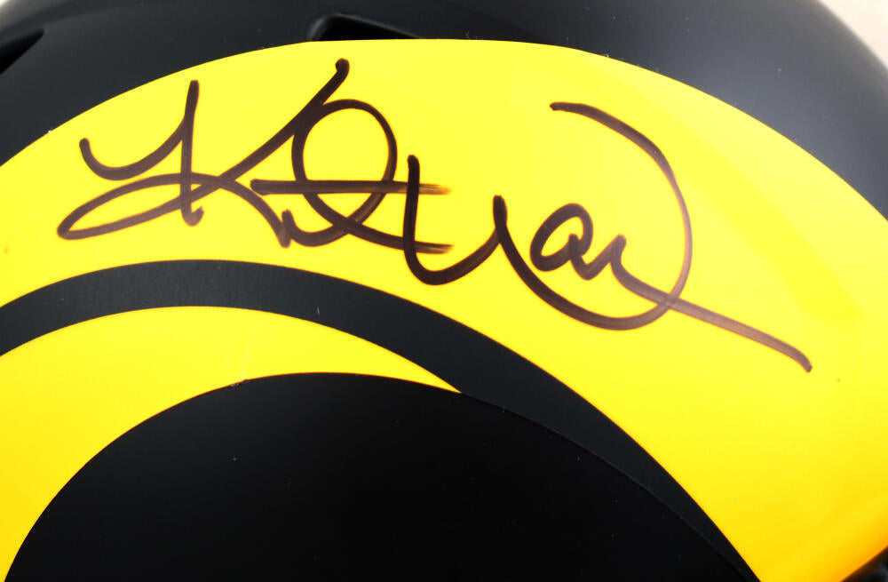 Kurt Warner Autographed Rams F/S Eclipse Speed Helmet- Beckett W Hologram *Black Image 2