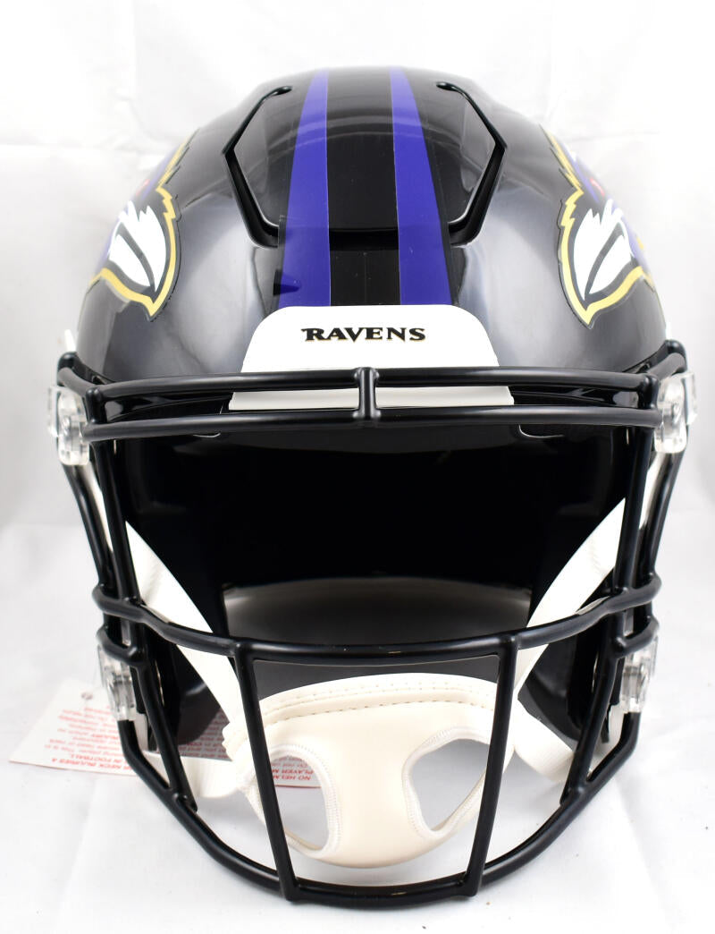 Ray Lewis Autographed Baltimore Ravens F/S Speed Flex Helmet- Beckett W Hologram *White Image 4