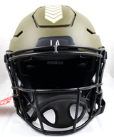 Marshall Faulk Signed Rams F/S Salute to Service Speed Flex Helmet w/HOF-  Beckett W Hologram *Yellow Image 4