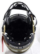 Marshall Faulk Signed Rams F/S Salute to Service Speed Flex Helmet w/HOF-  Beckett W Hologram *Yellow Image 5