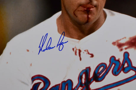 Nolan Ryan Signed Texas Rangers 16x20 Bloody Lip Photo- AIV Hologram *Blue Image 2