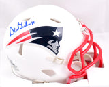 Drew Bledsoe Autographed New England Patriots Flat White Speed Mini Helmet-Beckett W Hologram *Blue Image 1