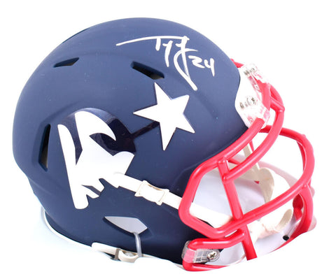 Ty Law Autographed New England Patriots AMP Speed Mini Helmet- Beckett W Hologram *White Image 1