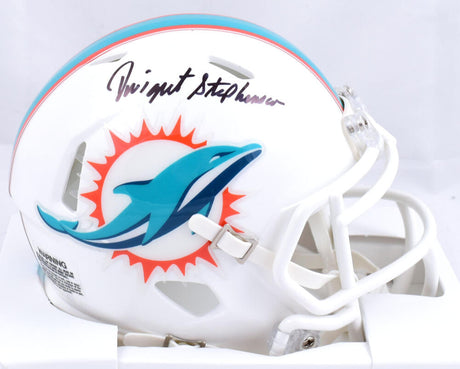 Dwight Stephenson Autographed Miami Dolphins Speed Mini Helmet - Prova *Black Image 1