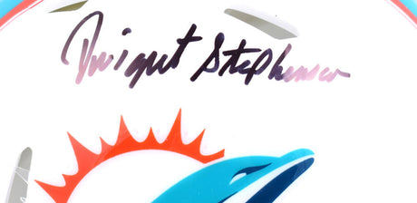 Dwight Stephenson Autographed Miami Dolphins Speed Mini Helmet - Prova *Black Image 2