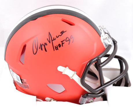 Ozzie Newsome Autographed Cleveland Browns Speed Mini Helmet w/HOF- Beckett W Hologram *Black Image 1