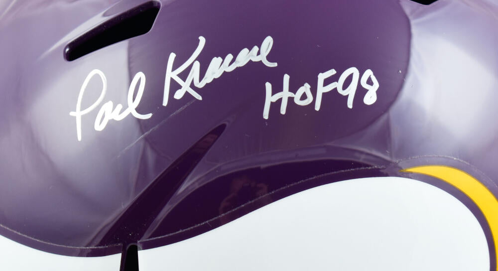 Paul Krause Autographed Minnesota Vikings 61-79 F/S Speed Helmet w/HOF -Beckett W Hologram *Silver Image 2