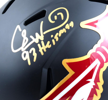 Charlie Ward Autographed Florida State Seminoles F/S Amp Speed Helmet W/Heisman- Beckett W Hologram *Gold Image 2