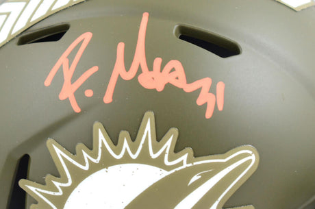 Raheem Mostert Autographed Miami Dolphins Salute to Service Speed Mini Helmet-Beckett W Hologram *Orange Image 2