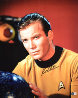 William Shatner Autographed Star Trek 16x20 Close Up Photo - Beckett W Hologram *Black Image 1