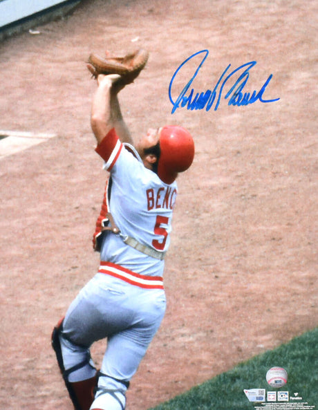 Johnny Bench Autographed Cincinnati Reds 16x20 Catching Photo- Fanatics *Blue Image 1