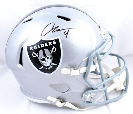 Aidan O'Connell Autographed Las Vegas Raiders F/S Speed Helmet-Beckett W Hologram *Black Image 1