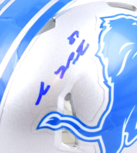 Sam LaPorta Autographed Detroit Lions Speed Mini Helmet- Beckett W Hologram *Blue Image 2