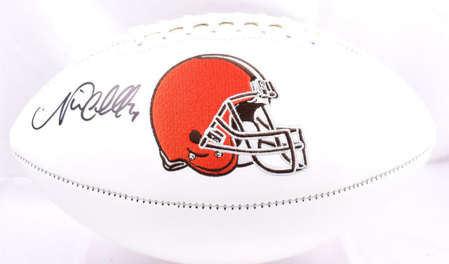 Nick Chubb Autographed Cleveland Browns Logo Football-Beckett W Hologram *Black Image 1