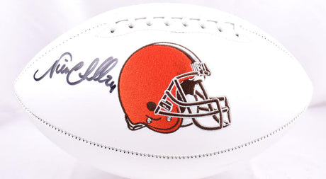 Nick Chubb Autographed Cleveland Browns Logo Football-Beckett W Hologram *Black *Thick Image 1