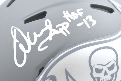 Warren Sapp Autographed Tampa Bay Buccaneers Slate Speed Mini Helmet w/HOF-Beckett W Hologram *White Image 2