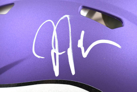 Justin Jefferson Autographed Minnesota Vikings F/S Speed Authentic Helmet-Beckett W Hologram *White *Smear Image 2