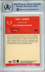 2004 Fleer Tradition #328 Ray Lewis AW Baltimore Ravens BAS Autograph 10  Image 2