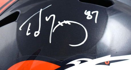 Ed McCaffrey Autographed Denver Broncos F/S Speed Helmet - Beckett W Hologram *White Image 2
