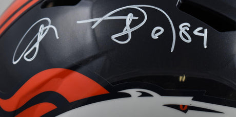 Shannon Sharpe Autographed Denver Broncos F/S Speed Helmet- Beckett W Hologram *White Image 2