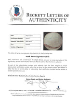 Hank Aaron Autographed Baseball Atlanta Braves Vintage Signature Beckett BAS #A04762