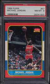 1986 Fleer Michael Jordan #57 Chicago Bulls Rookie Card RC PSA 8 NM-MT