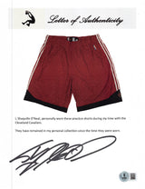 Cavaliers Shaquille O'Neal Signed Red Adidas Practice Shorts BAS Wit #2W958082