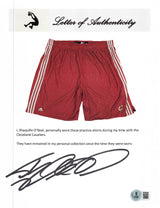 Cavaliers Shaquille O'Neal Signed Red Adidas Practice Shorts BAS Wit #2W958085