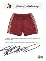 Cavaliers Shaquille O'Neal Signed Red Adidas Practice Shorts BAS Wit #2W958087