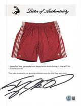Cavaliers Shaquille O'Neal Signed Red Adidas Practice Shorts BAS Wit #2W958086