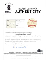 Ronald Reagan Authentic Signed Bobby Brown OAL Baseball Autographed BAS #AE33699