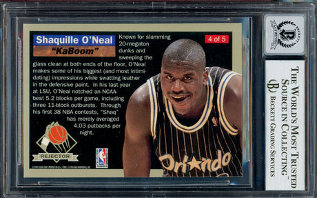 Shaquille Shaq O'Neal Autographed 1992-93 Fleer Ultra Rejector Rookie Card #4 Orlando Magic Auto Grade Gem Mint 10 Beckett BAS #13017498