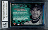 Ichiro Suzuki Autographed 2001 Fleer Game Time Stick To It Ness Rookie Card #8 Seattle Mariners Auto Grade Gem Mint 10 Beckett BAS #13018299