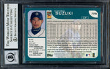 Ichiro Suzuki Autographed 2001 Topps Rookie Card #726 Seattle Mariners Auto Grade Gem Mint 10 (Off Condition) Beckett BAS #13018327
